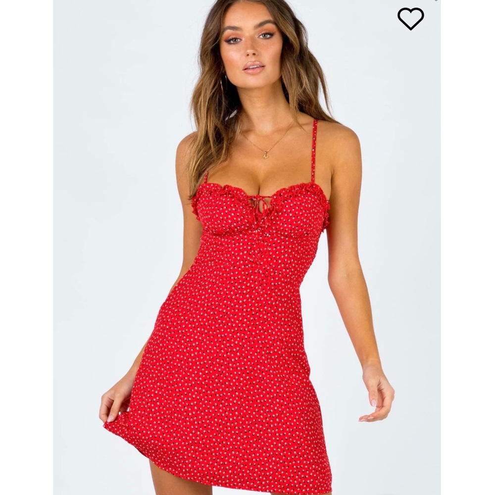 Princess Polly Love Birds Mini Dress Red Size: US 2